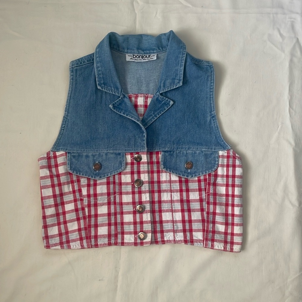 Vintage Bonjour Denim Vest